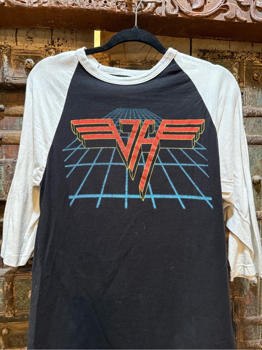 Black & White official Van Halen Raglan Logo Baseball concert tee